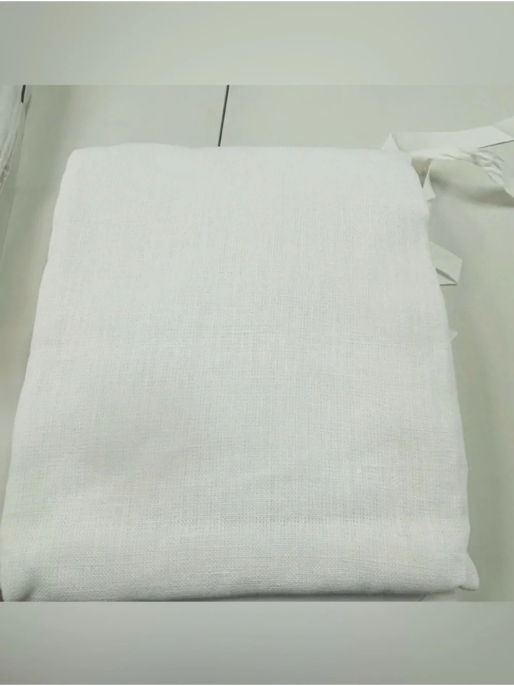 NEW QUINCE Set Of 2 48x84 Heavyweight European Linen Curtains White 7489